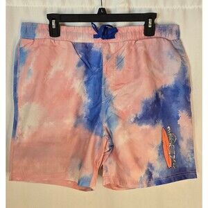 Chemistry Men's Swim Short Tie Dye Skeleton Surfing Bones UPF+50 NWT